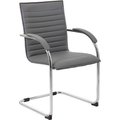 Boss Office Products Boss Side Chair - Vinyl - Gray - Pack of 2 B9536-GY-2